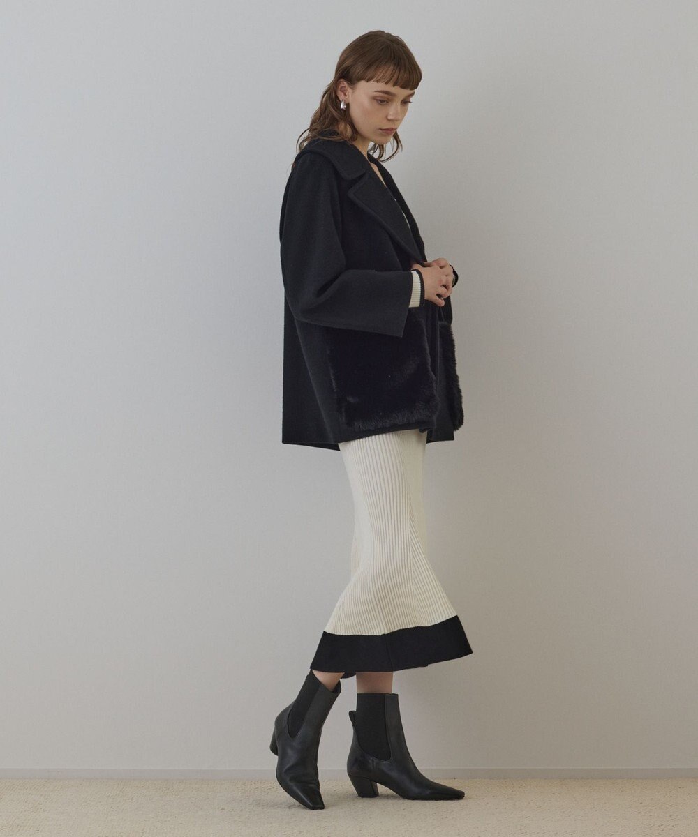 GRACE CONTINENTAL ファーポケットピーコート 