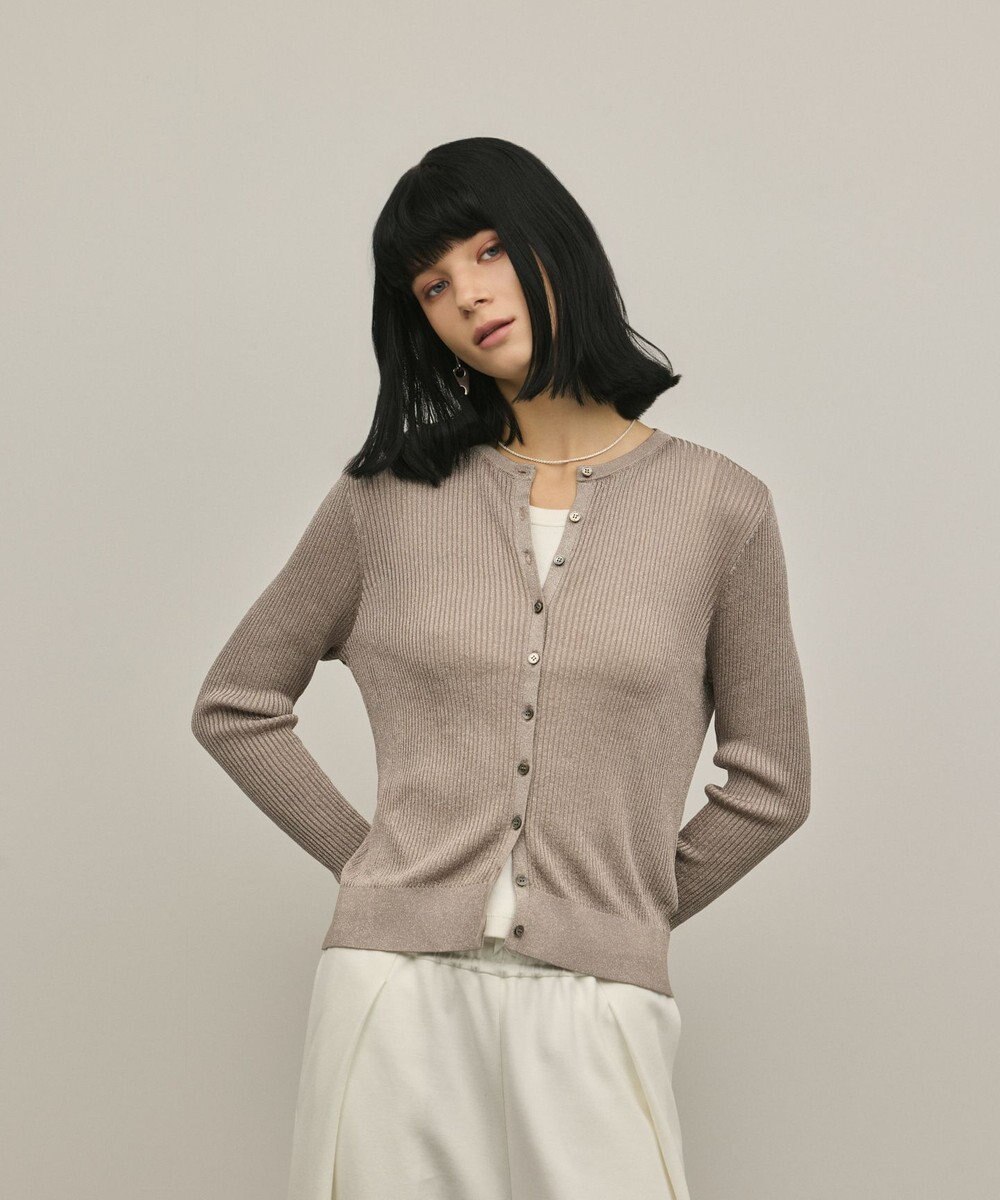 GRACE CONTINENTAL ハイゲージラメニットカーディガン 