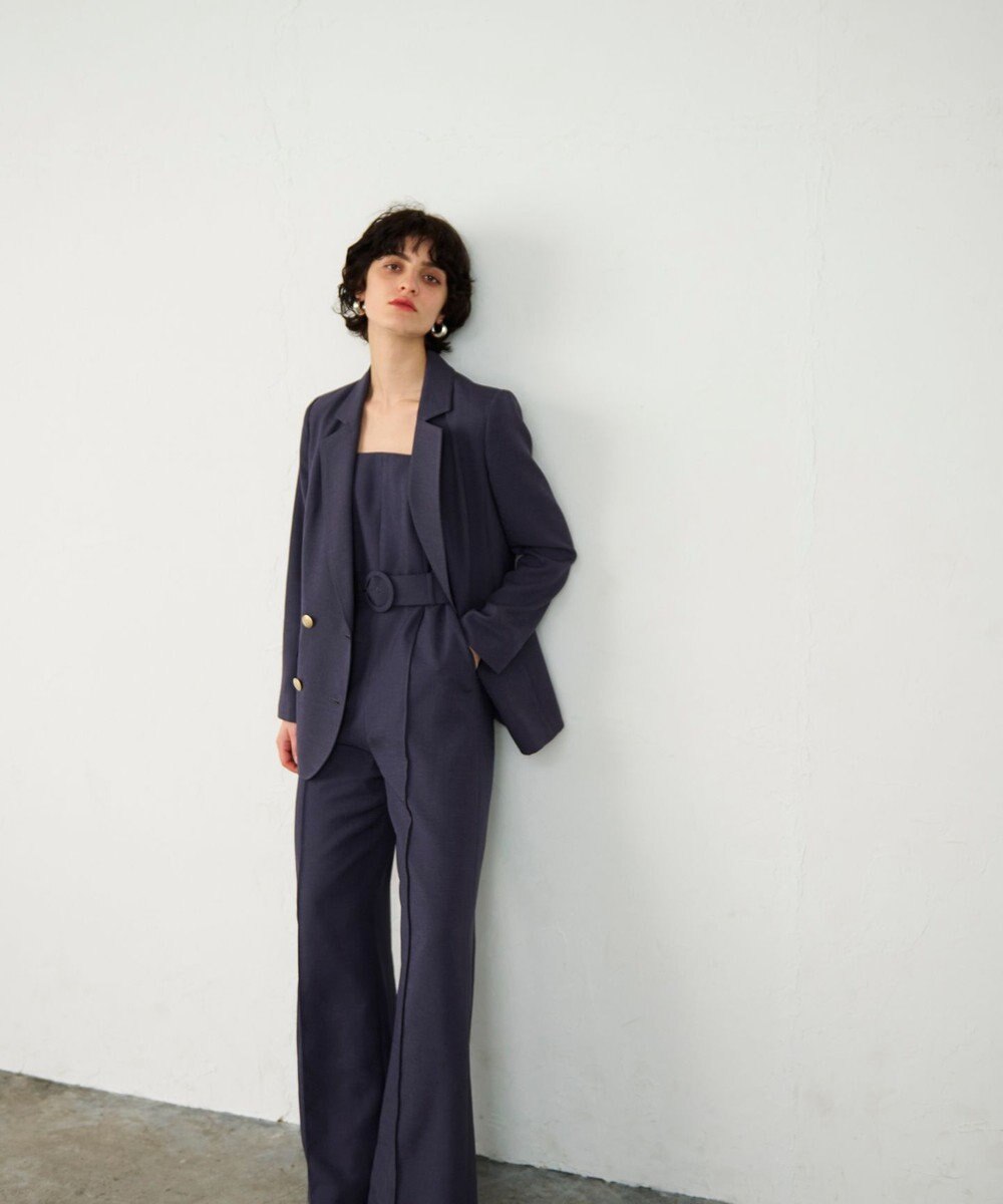 GRACE CONTINENTAL 麻調ベルトサロペット 