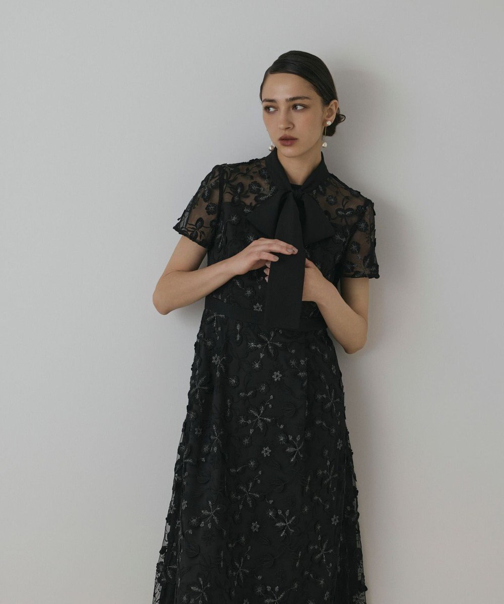 GRACE CONTINENTAL フラワ－フレアドレス 