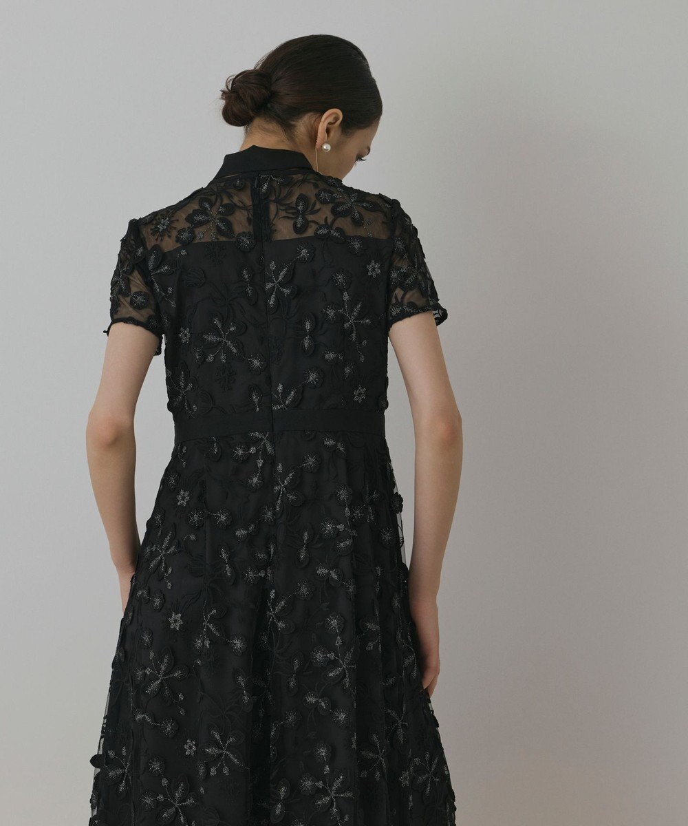 GRACE CONTINENTAL フラワ－フレアドレス 