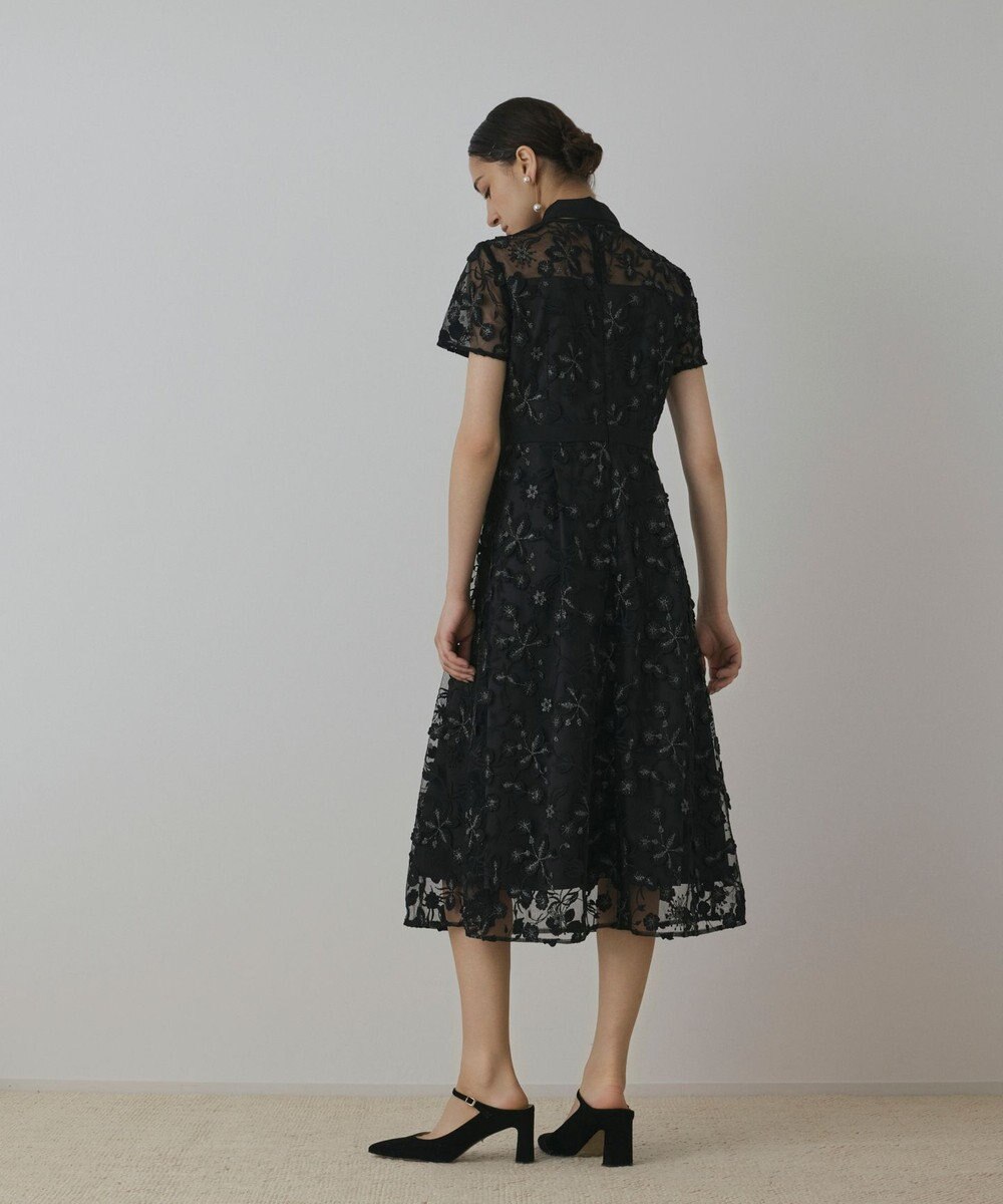GRACE CONTINENTAL フラワ－フレアドレス 