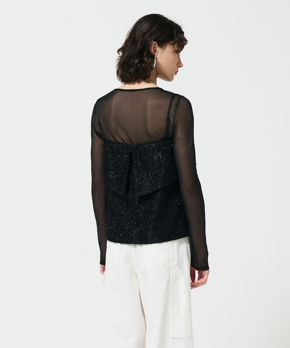 GRACE CONTINENTAL フリンジジャガードノースリーブ トップ