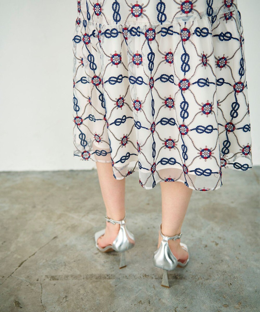 GRACE CONTINENTAL マリン刺繍チュールワンピース