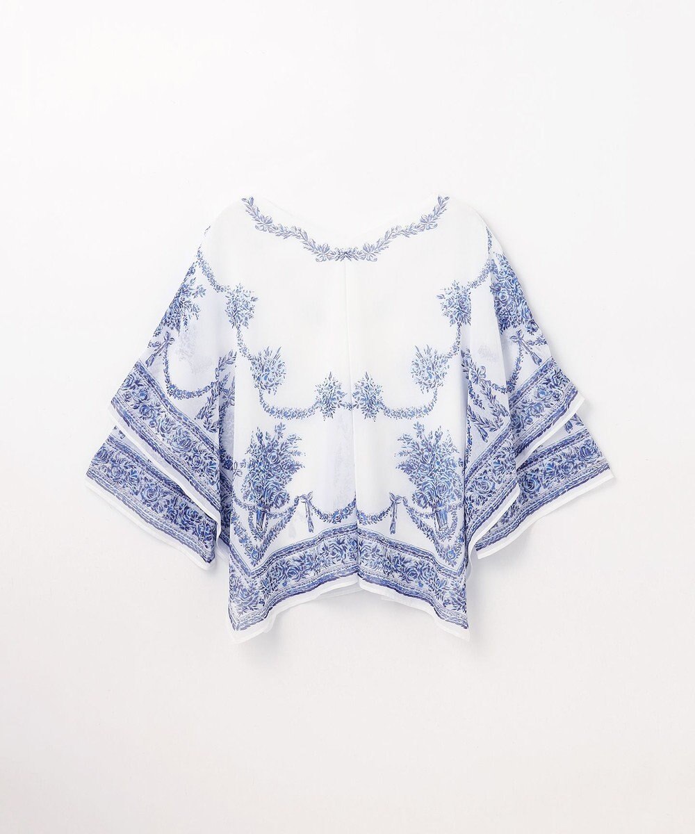 GRACE CONTINENTAL スカーフプリントポンチョトップ 