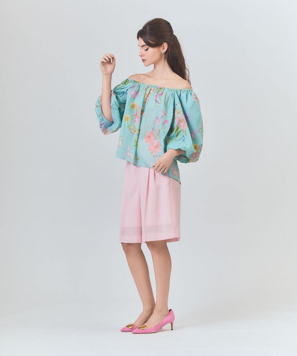 GRACE CONTINENTAL ボタニカルドレープブラウス