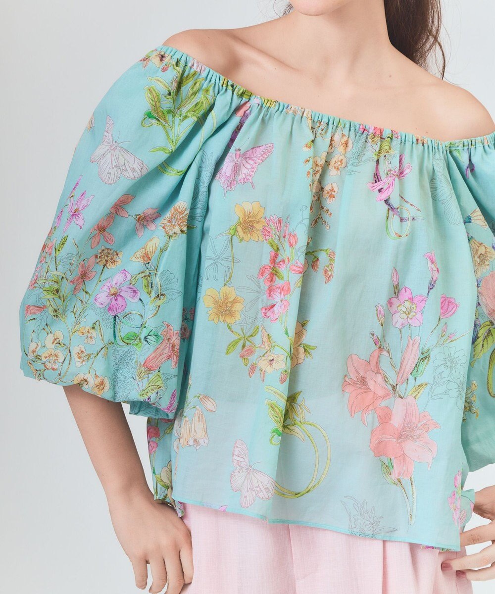 GRACE CONTINENTAL ボタニカルドレープブラウス