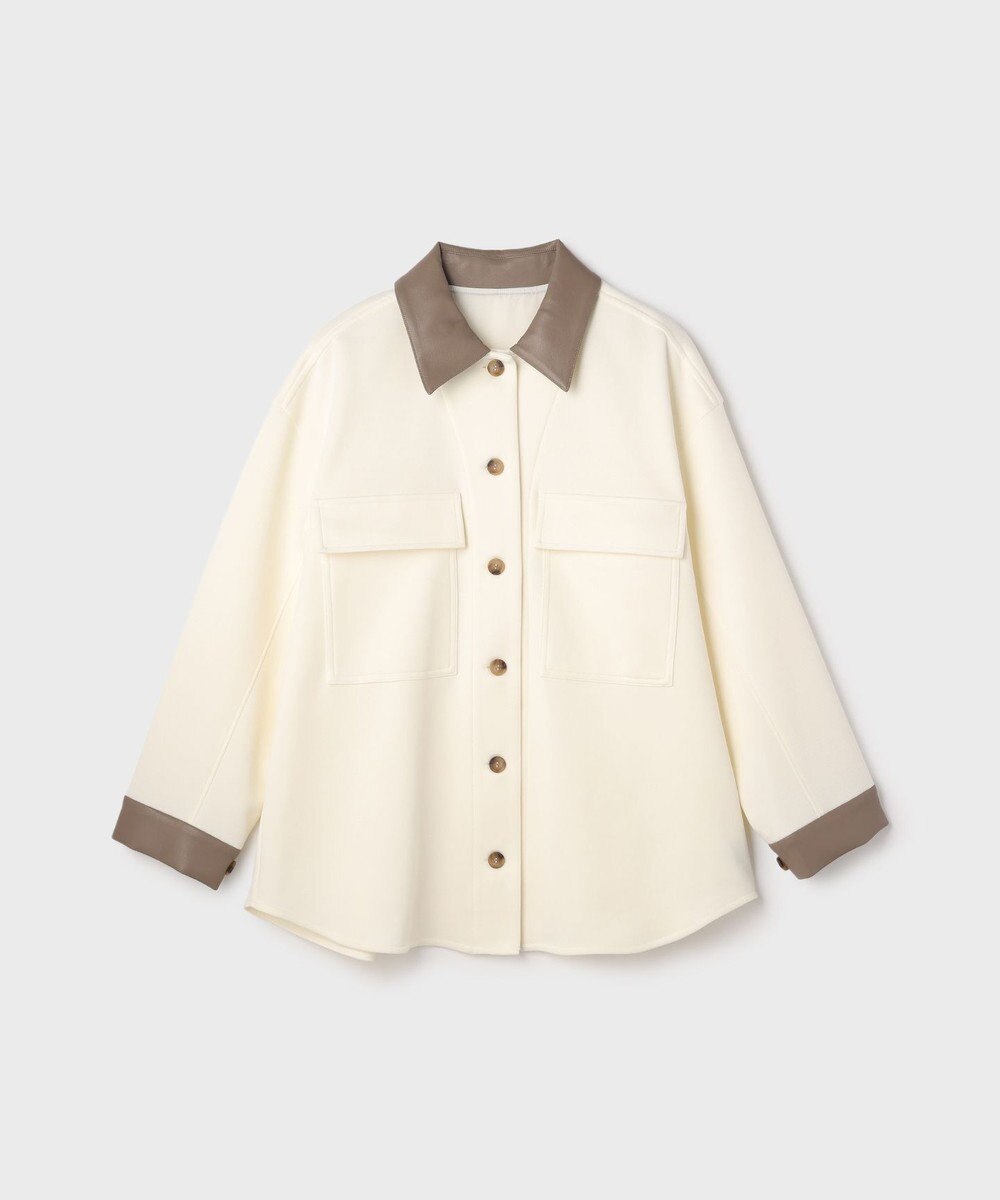 GRACE CONTINENTAL レザーカットシャツ 