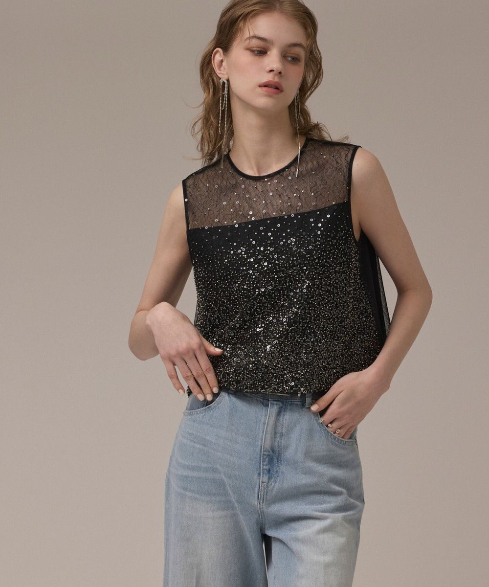 GRACE CONTINENTAL ビーズ刺繍トップ 