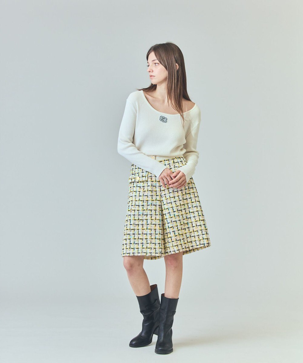 GRACE CONTINENTAL ロゴ刺繍リブトップ 