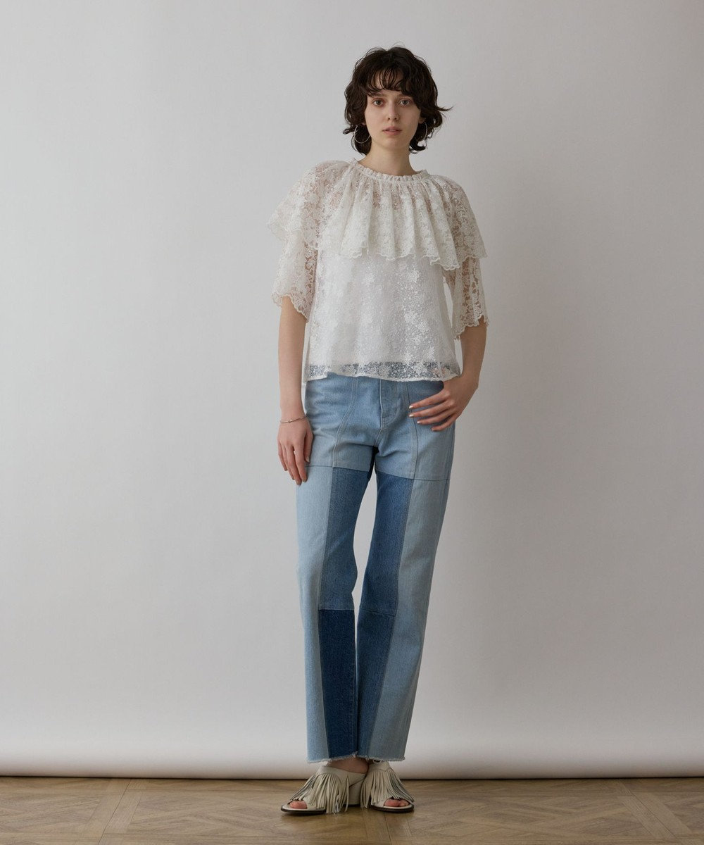 GRACE CONTINENTAL パッチワークデニムパンツ