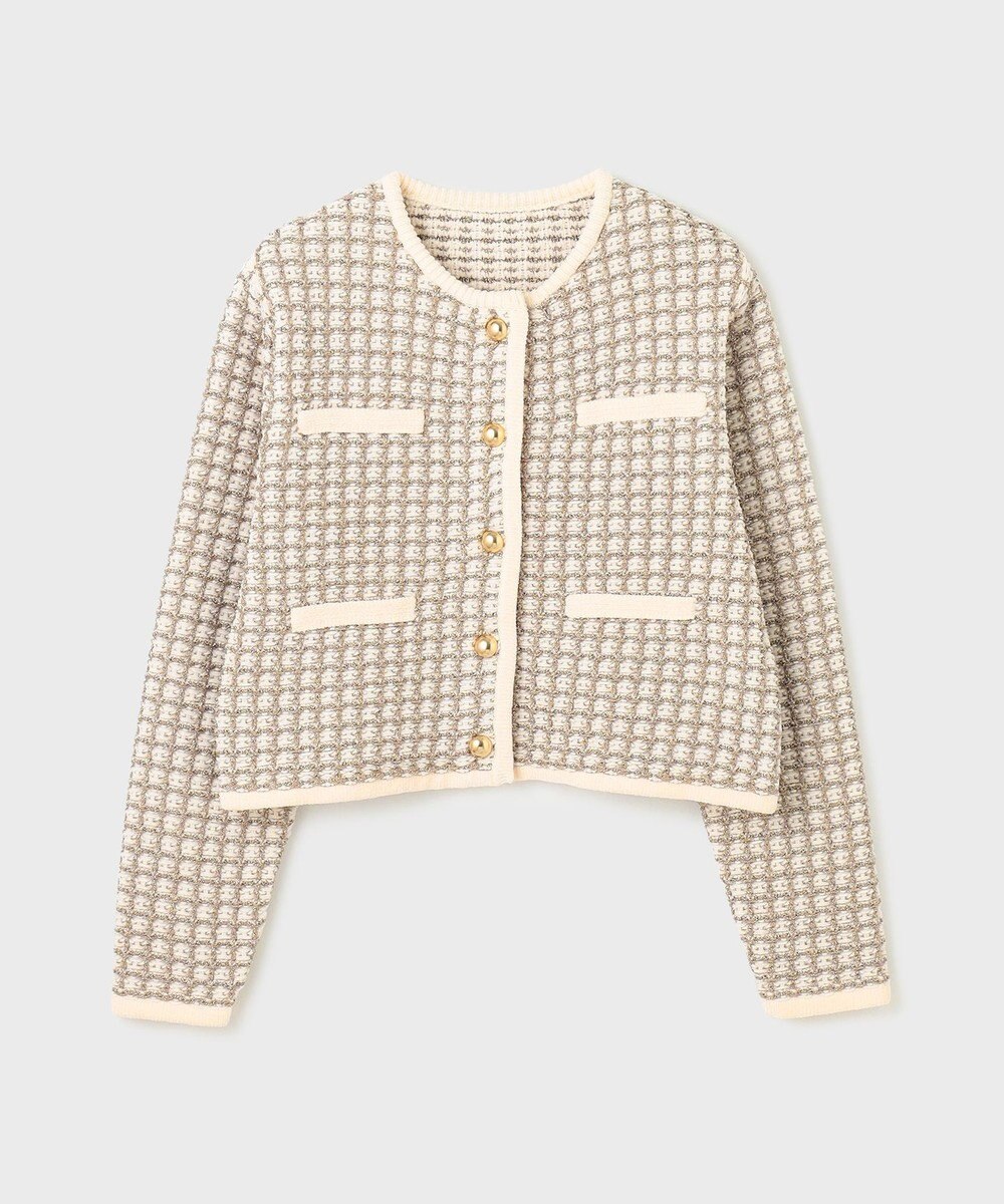 GRACE CONTINENTAL ツイードニットカーディガン 