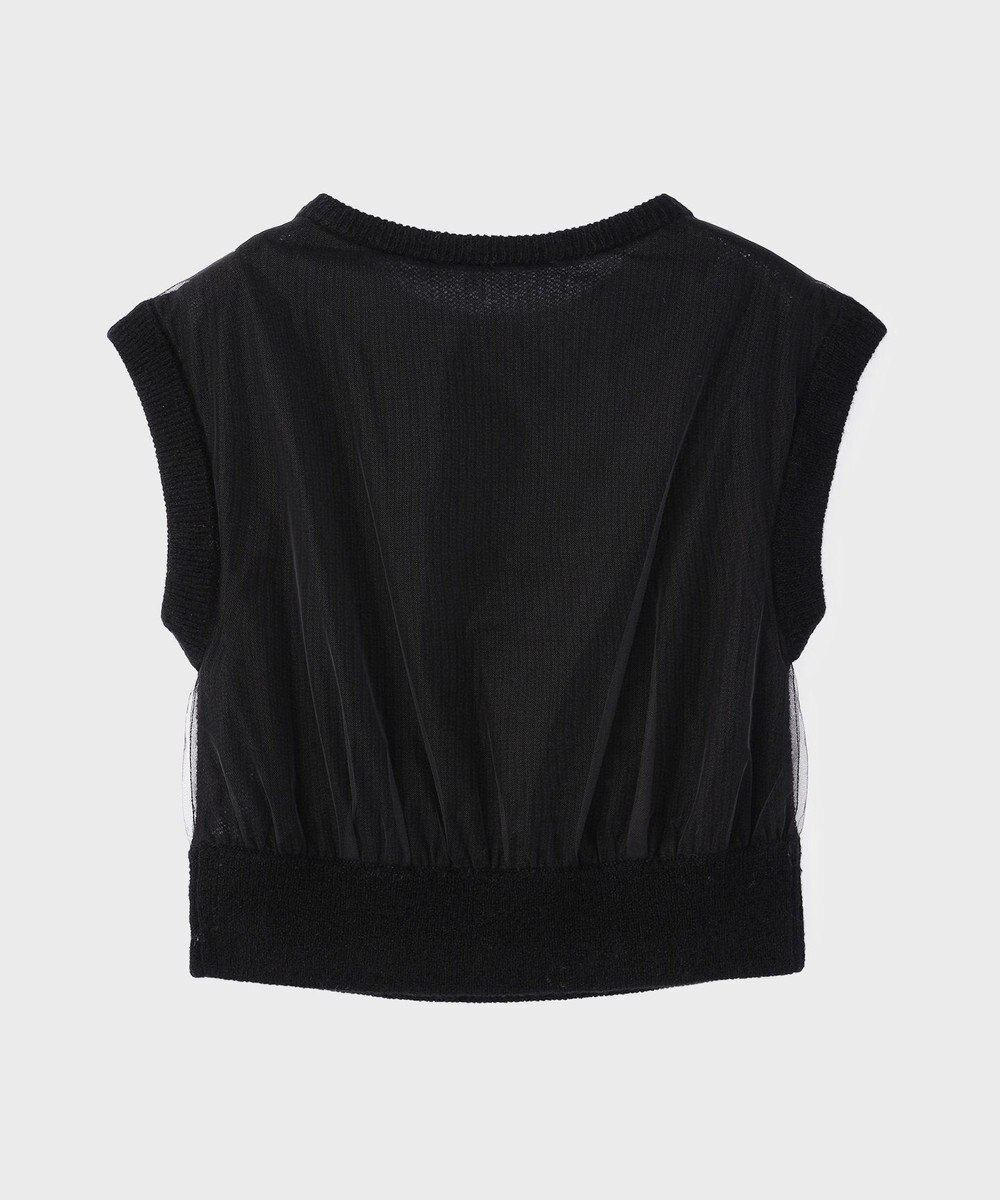 GRACE CONTINENTAL チュール刺繍ニットトップ 