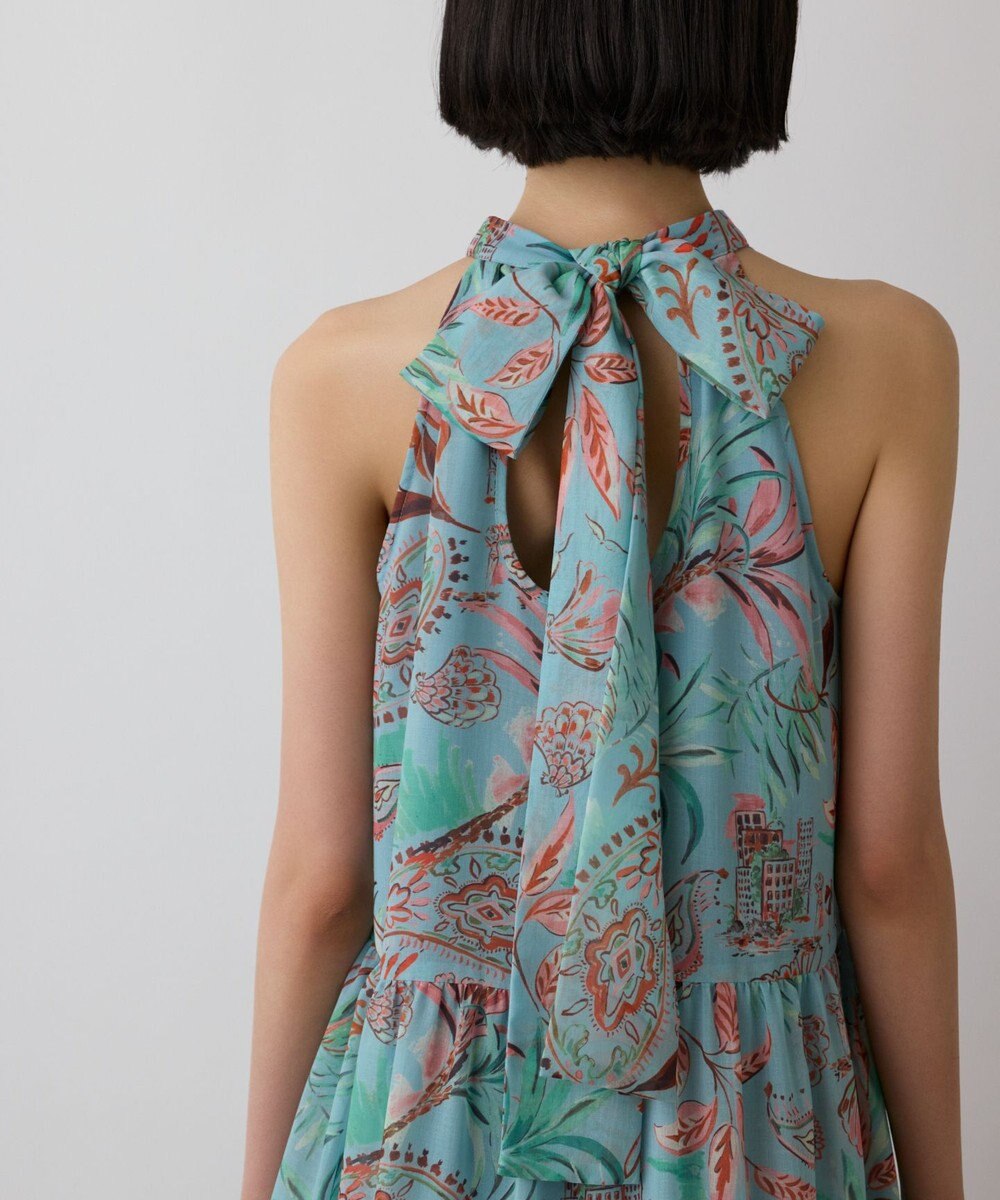 GRACE CONTINENTAL リゾートプリントティアードワンピース