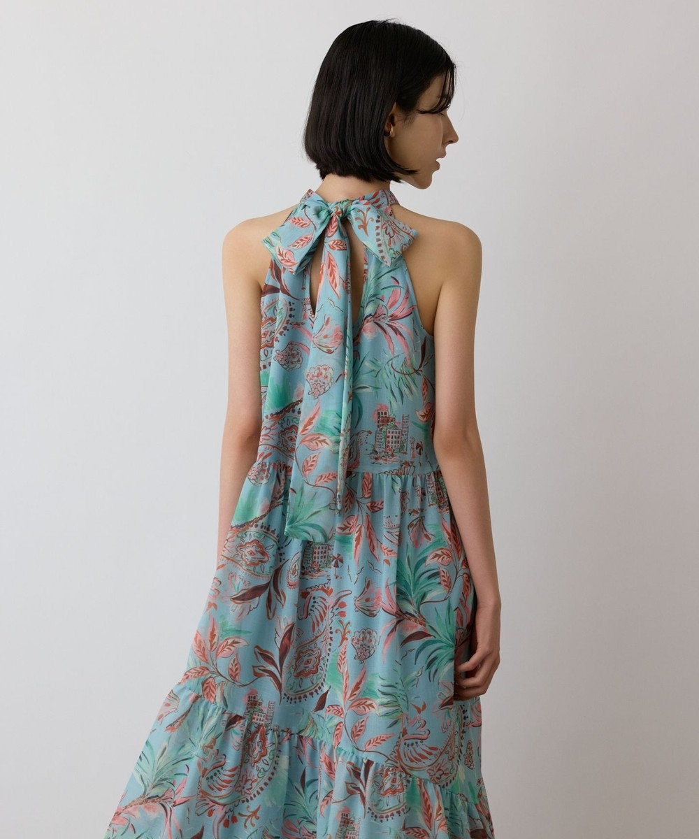 GRACE CONTINENTAL リゾートプリントティアードワンピース