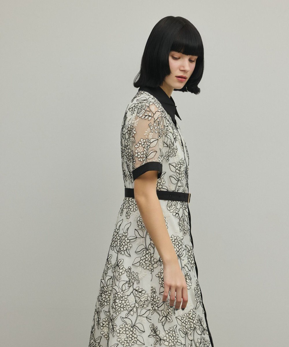 GRACE CONTINENTAL フラワーコード刺繍ワンピース 