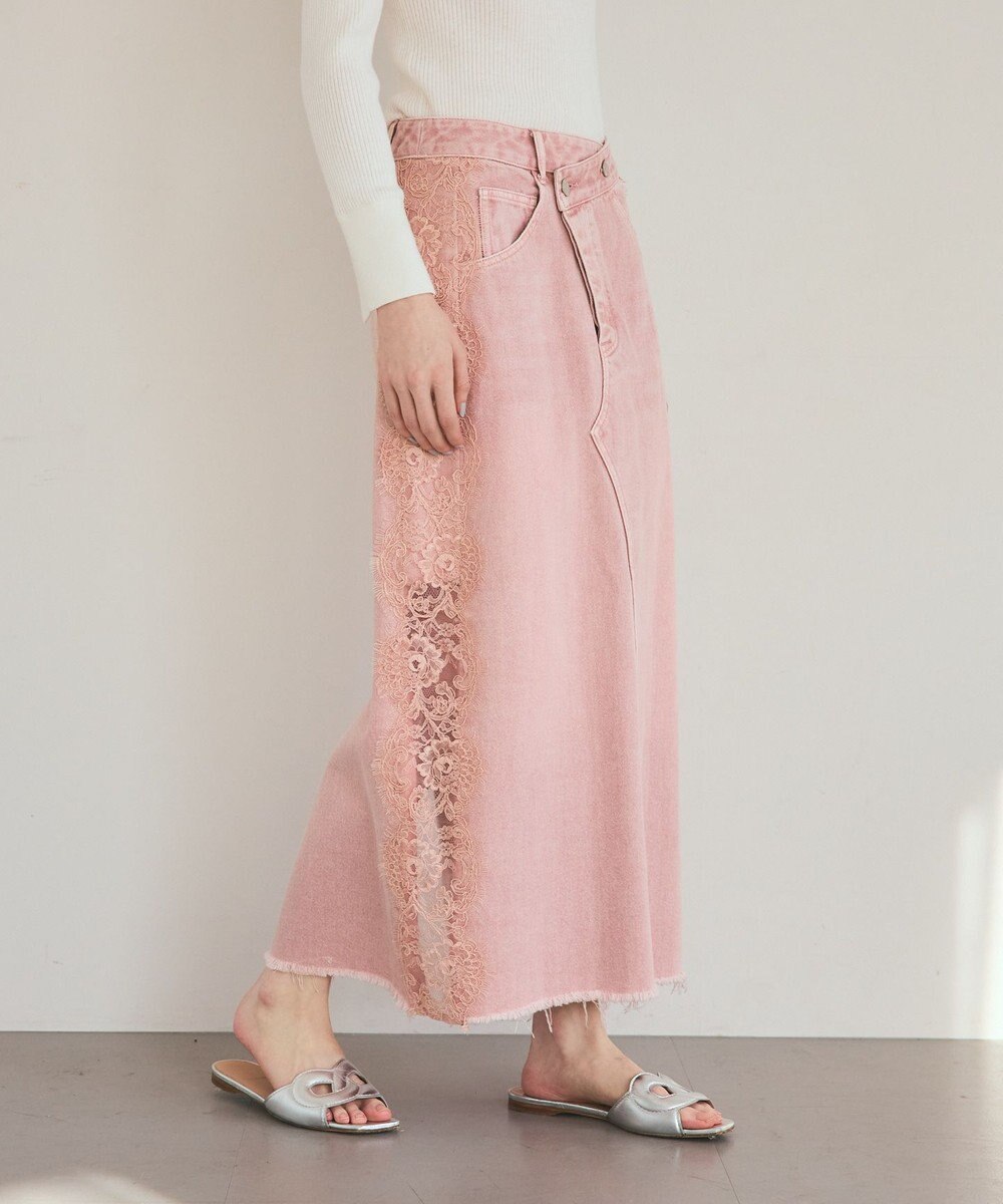 GRACE CONTINENTAL サイドレースデニムスカート 