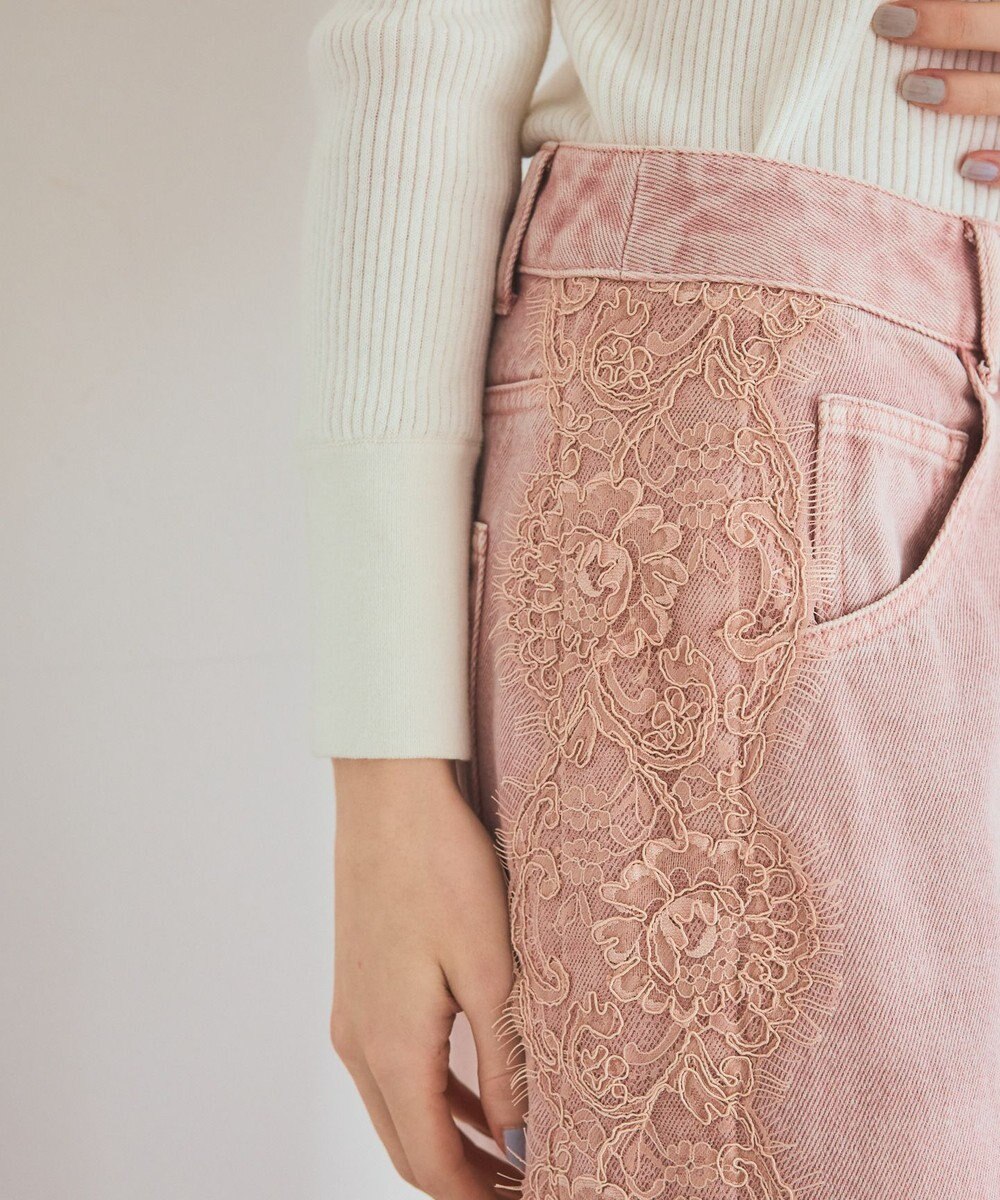 GRACE CONTINENTAL サイドレースデニムスカート 