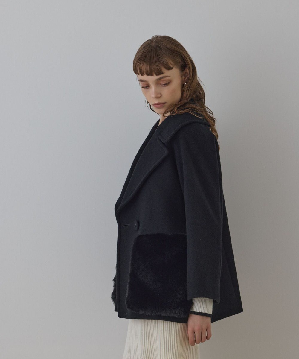 GRACE CONTINENTAL ファーポケットピーコート 