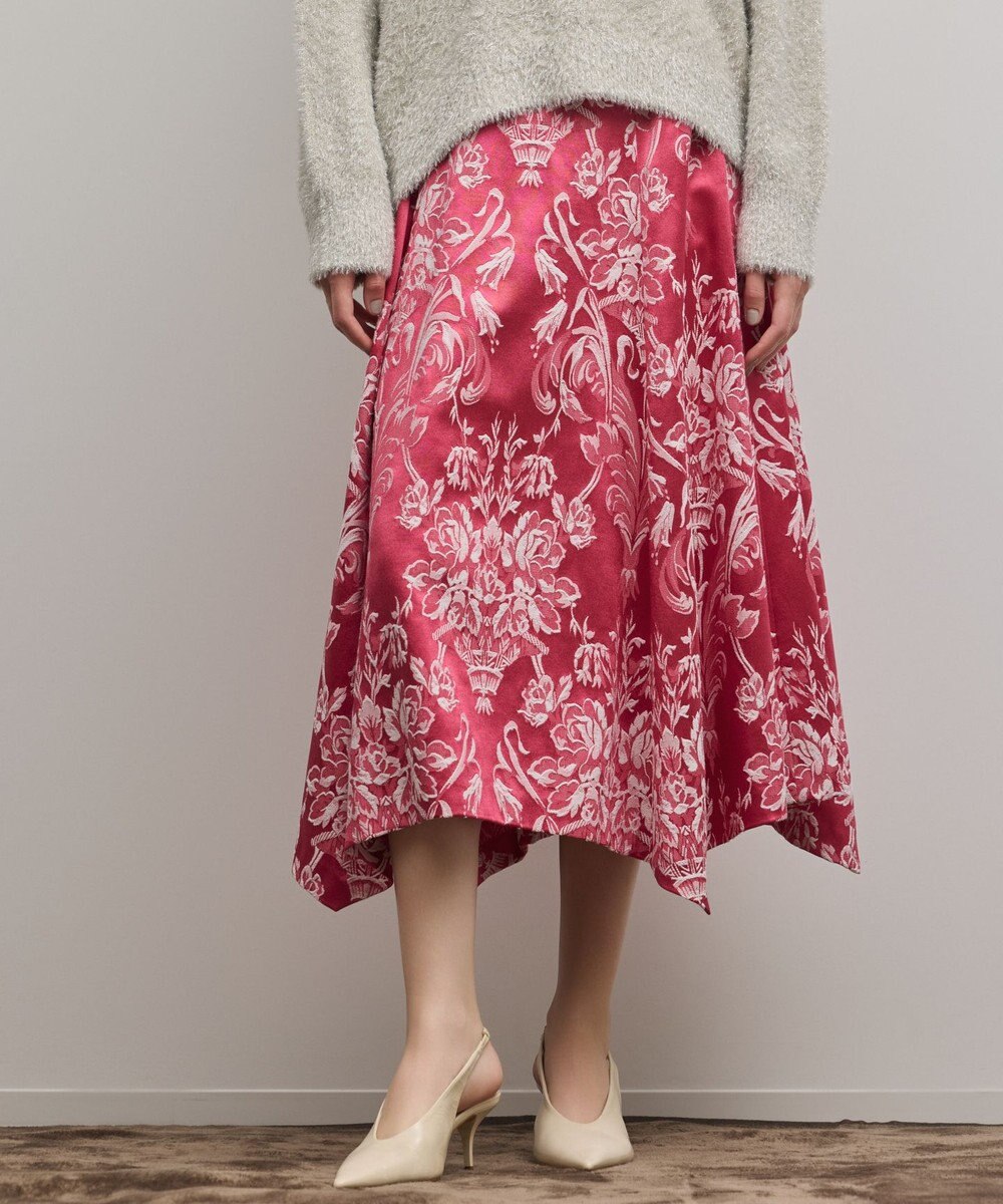 GRACE CONTINENTAL オーナメントジャガードハンカチヘムスカート 