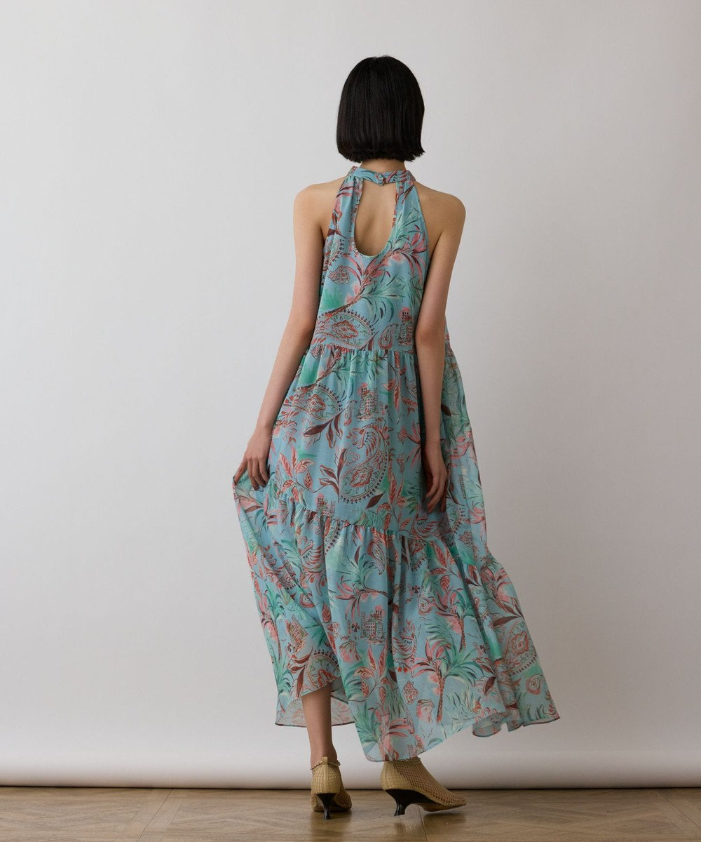 GRACE CONTINENTAL リゾートプリントティアードワンピース