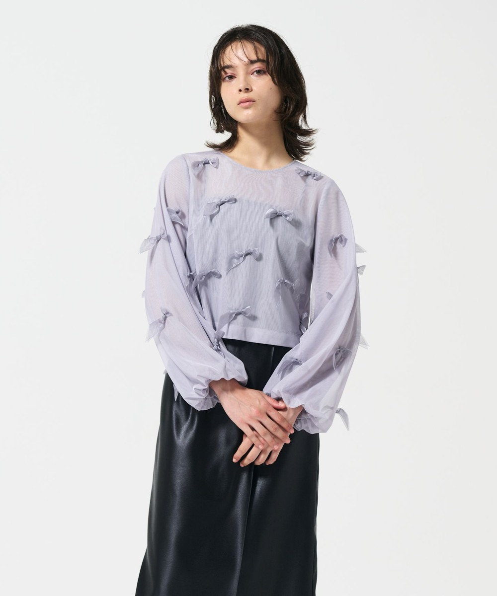 GRACE CONTINENTAL リボンチュールトップ