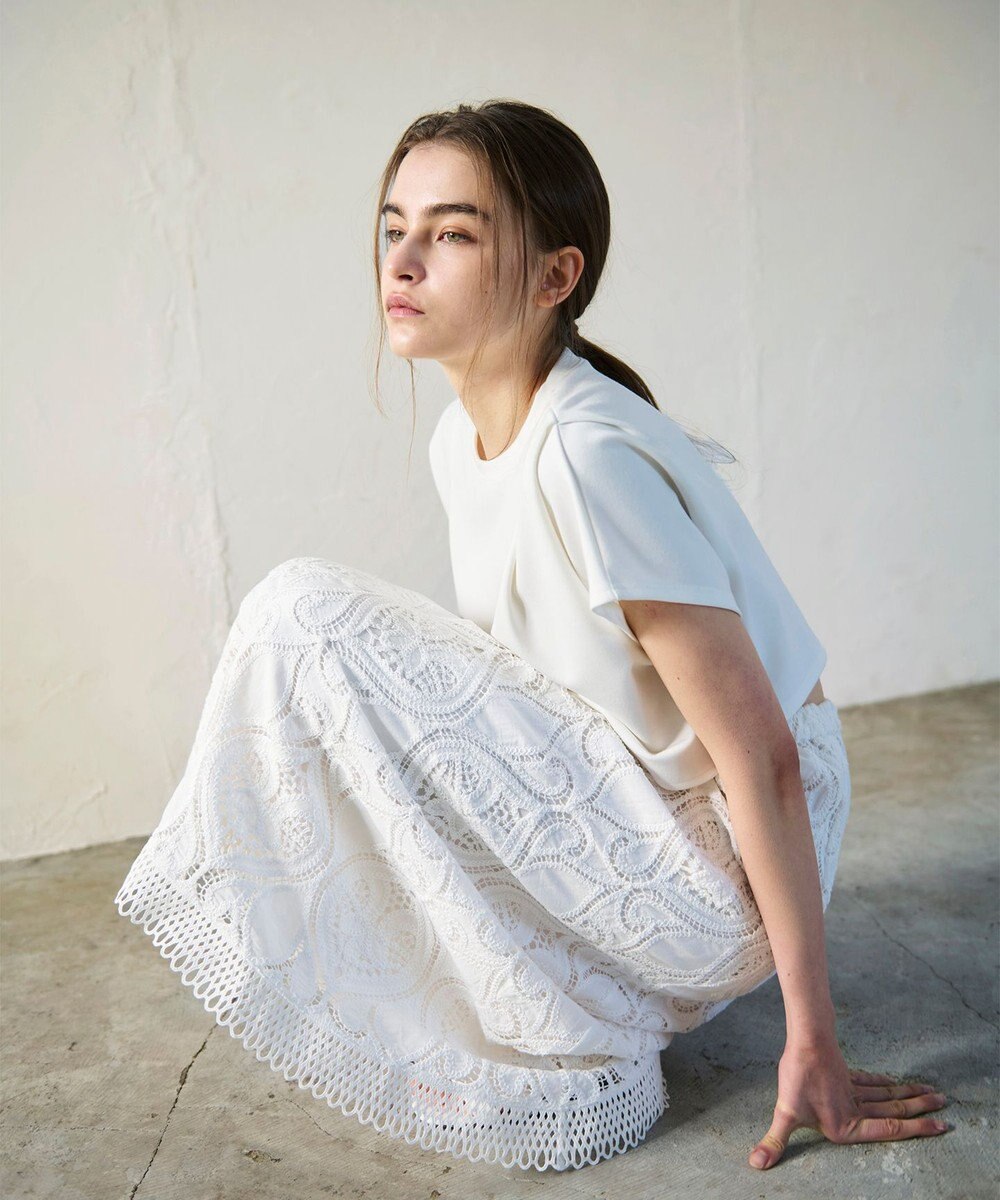 GRACE CONTINENTAL エンブロイダリーロングスカート 