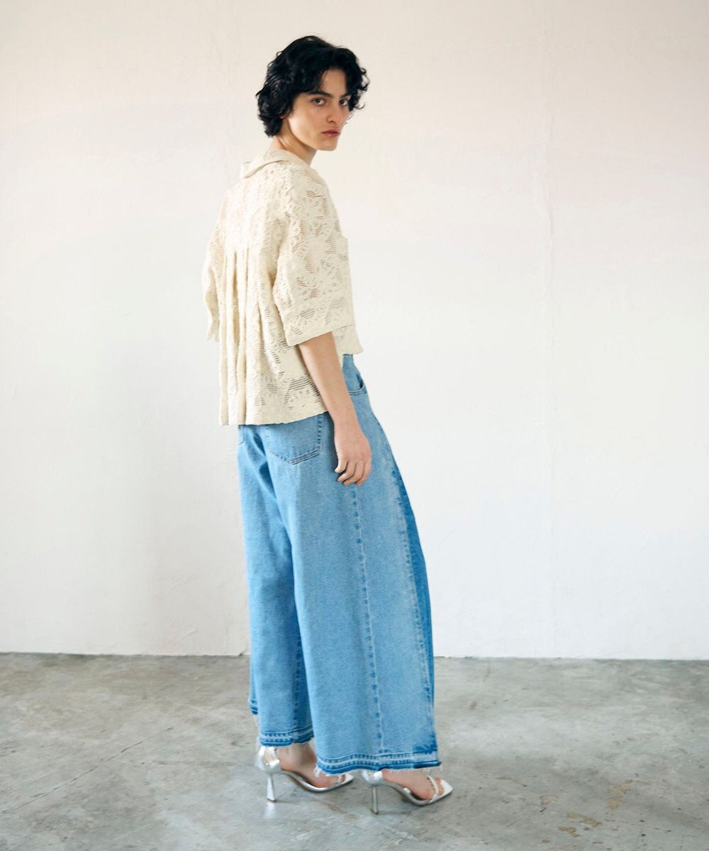 GRACE CONTINENTAL ボックスタックデニムパンツ 