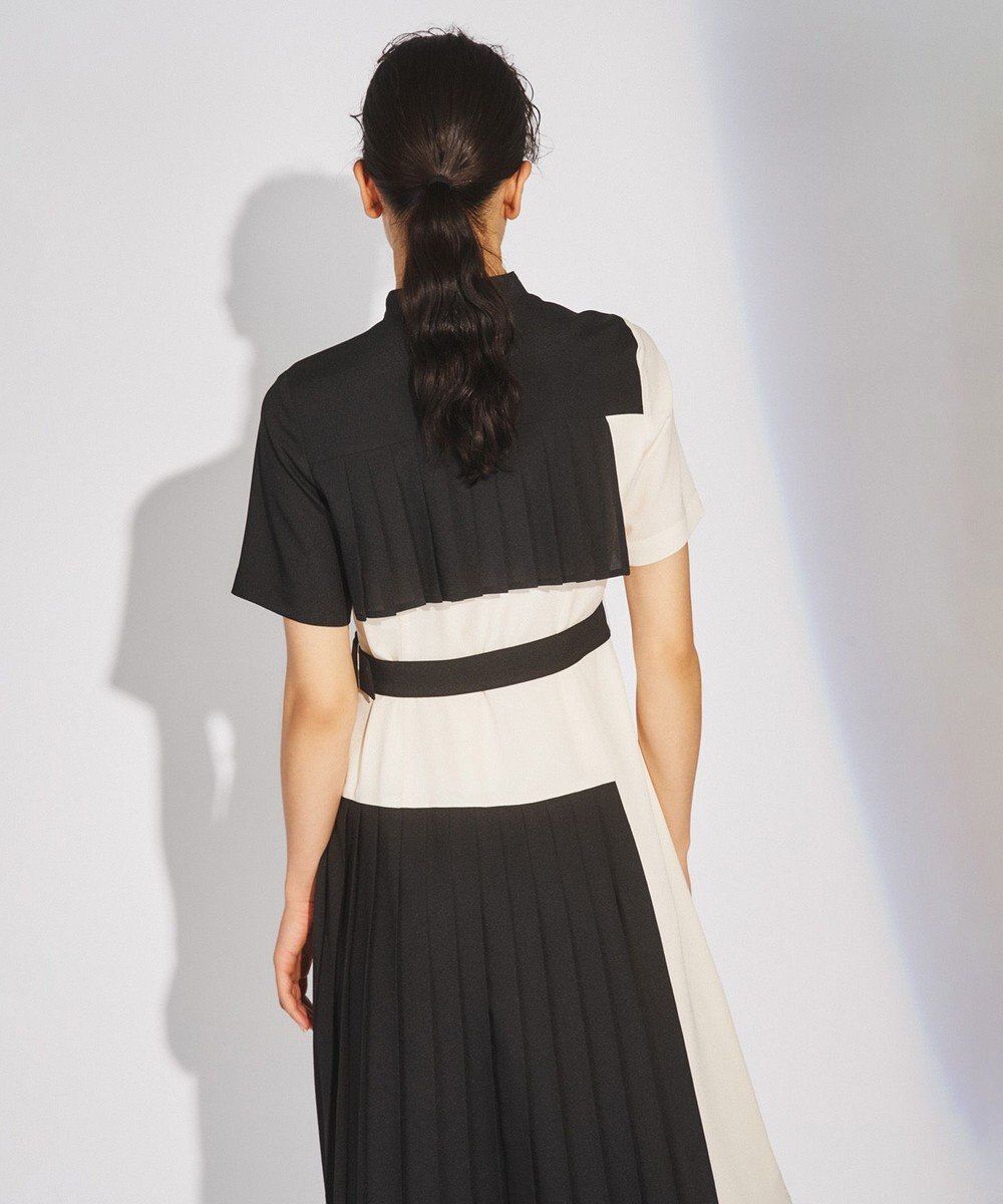 GRACE CONTINENTAL プリーツ配色ワンピース 