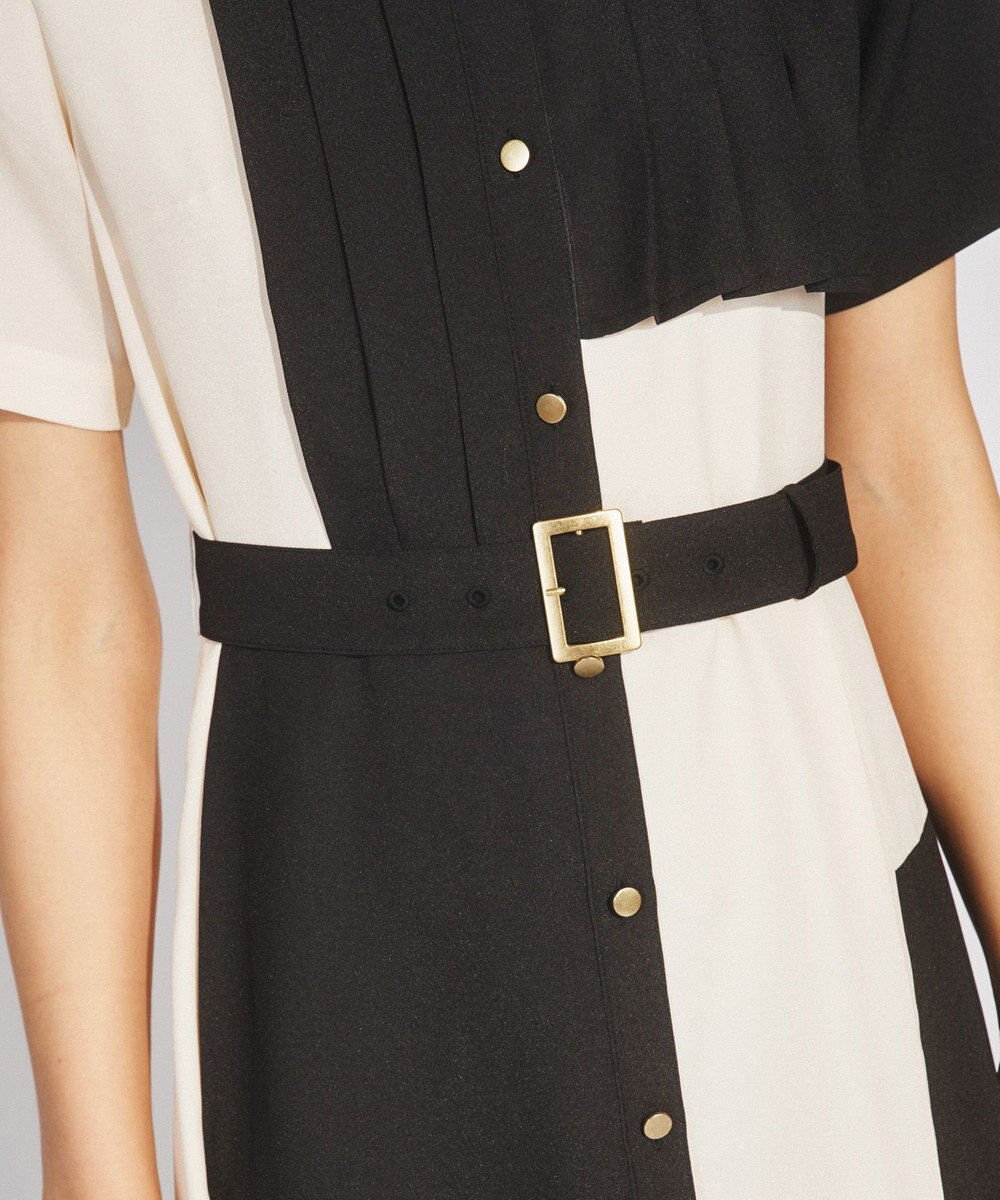 GRACE CONTINENTAL プリーツ配色ワンピース 