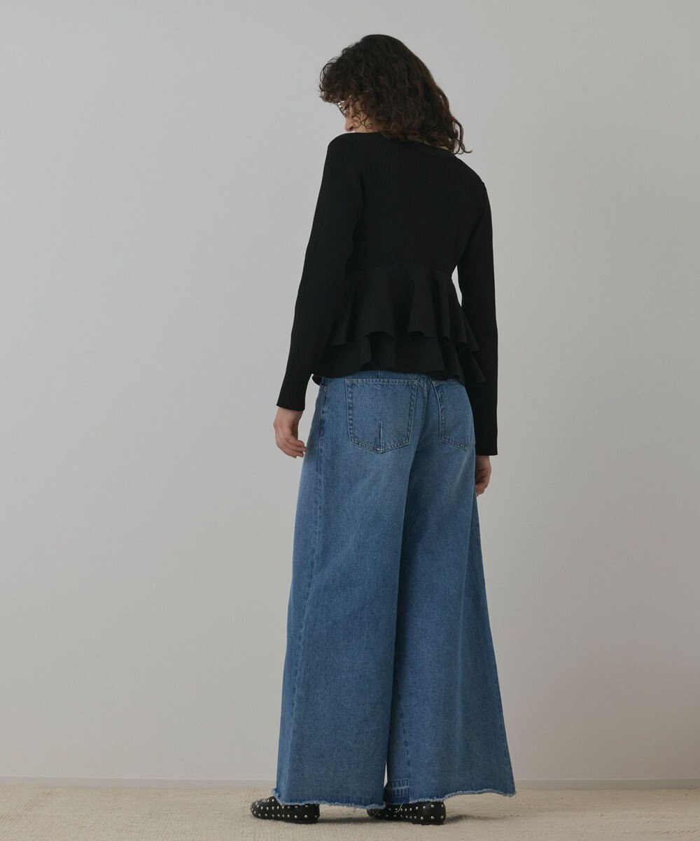 GRACE CONTINENTAL ペプラムニットカーディガン 