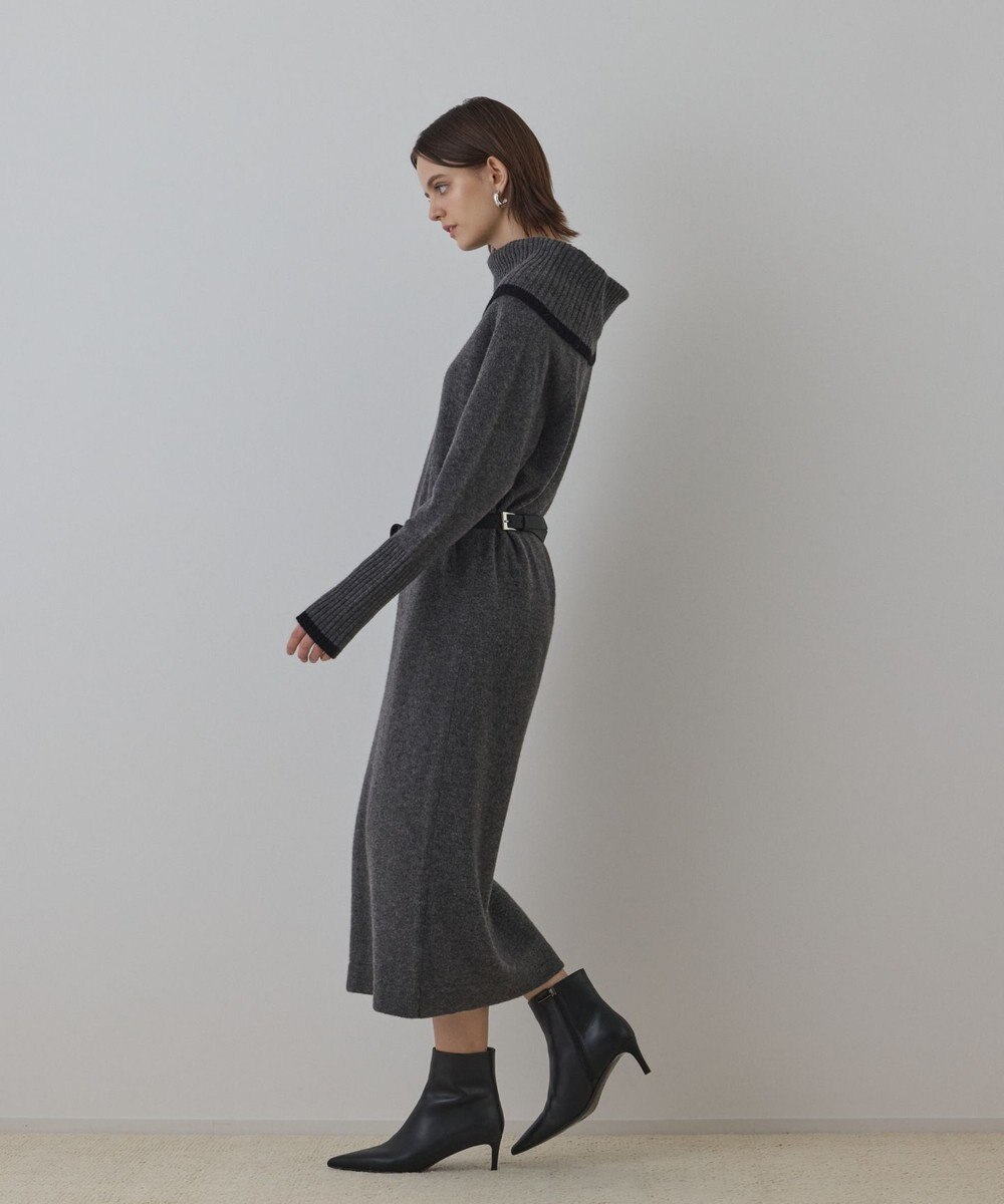 GRACE CONTINENTAL バイカラーオフショルニットワンピース 