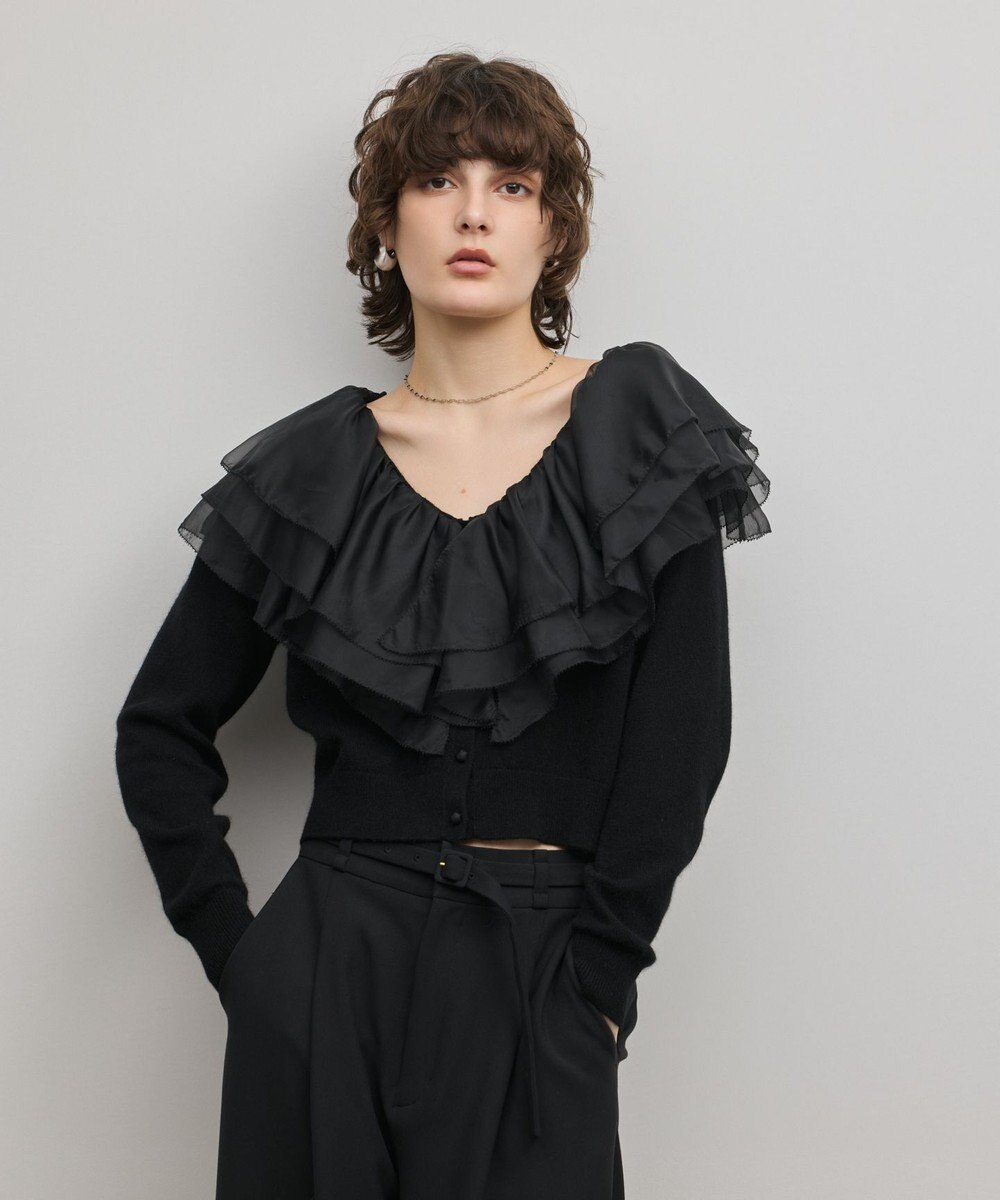 GRACE CONTINENTAL フリルニットカーディガン 