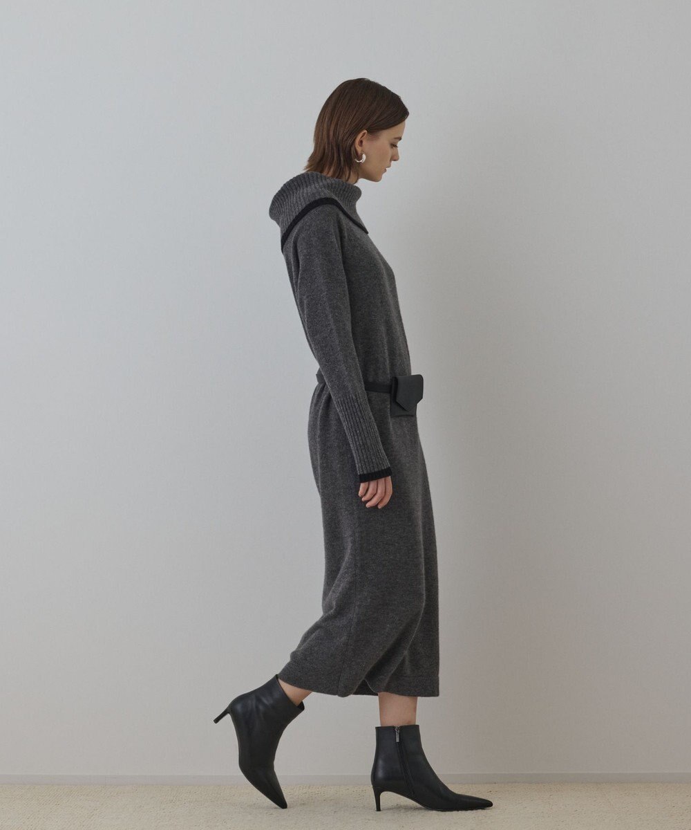 GRACE CONTINENTAL バイカラーオフショルニットワンピース 