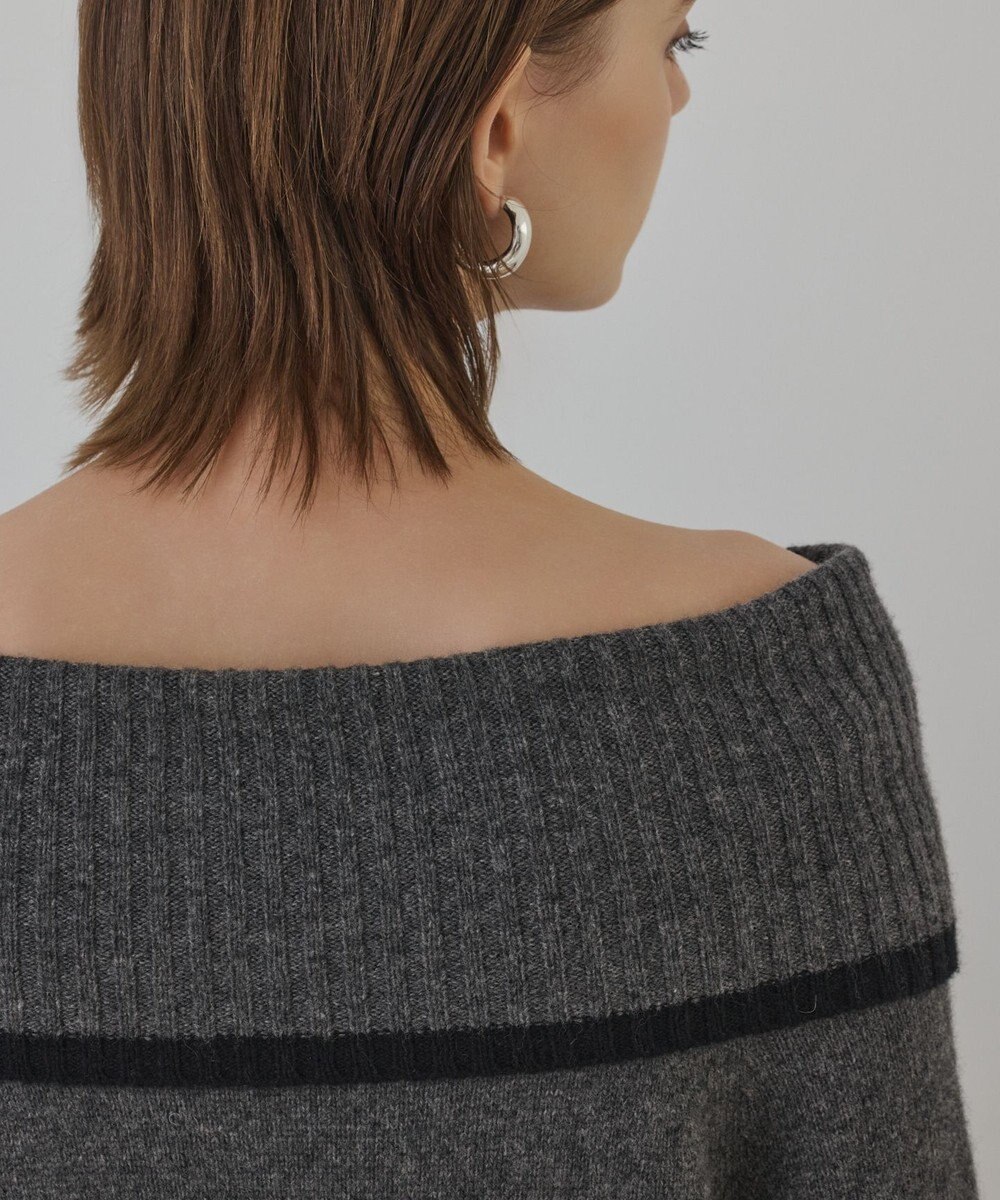 GRACE CONTINENTAL バイカラーオフショルニットワンピース 