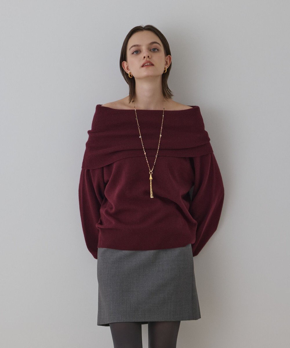 GRACE CONTINENTAL ウールオフショルニットトップ 