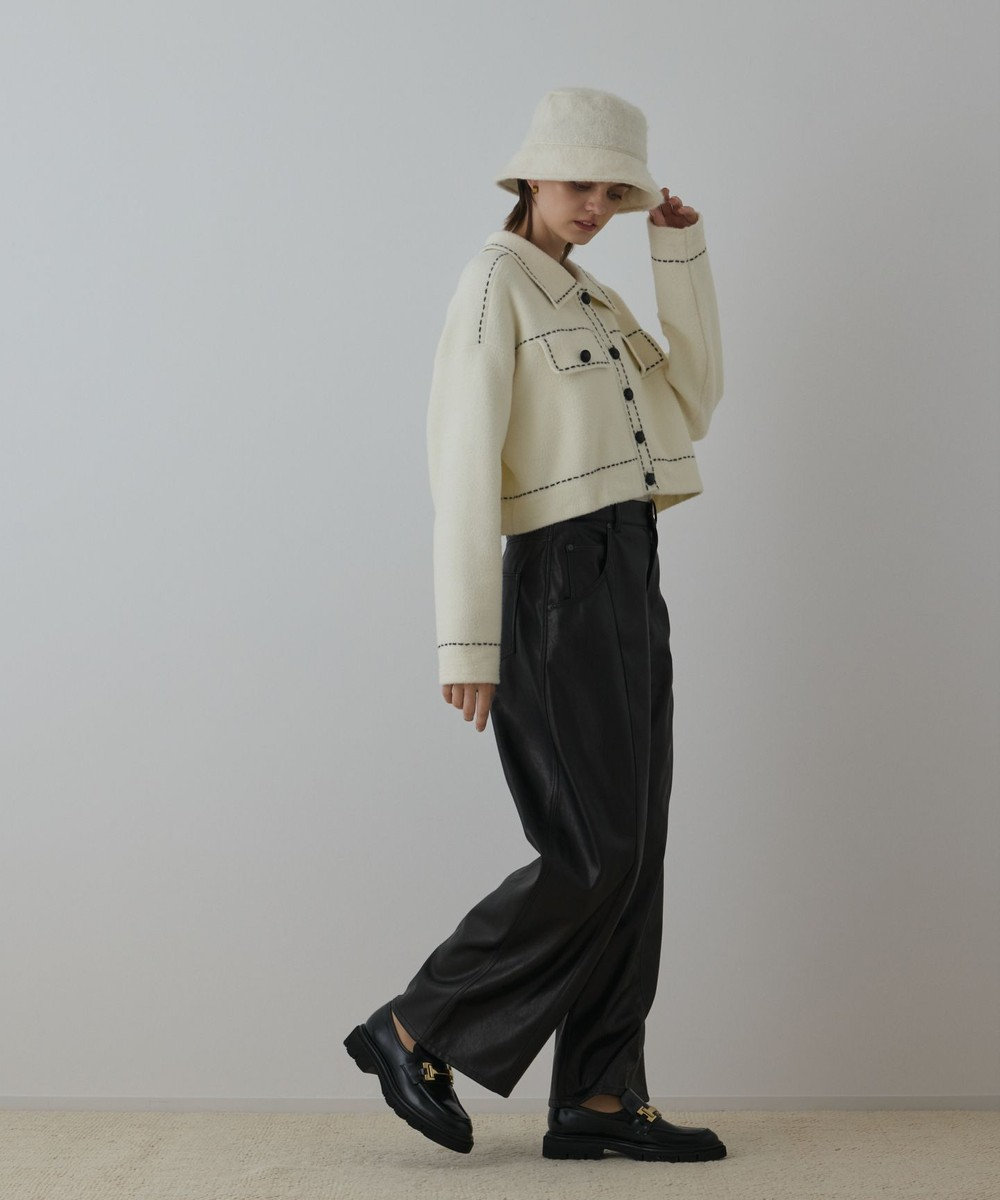 GRACE CONTINENTAL ステッチニットジャケット