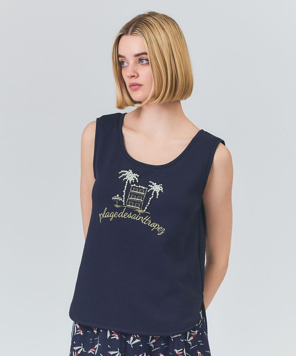 GRACE CONTINENTAL ビジューモチーフノースリーブ