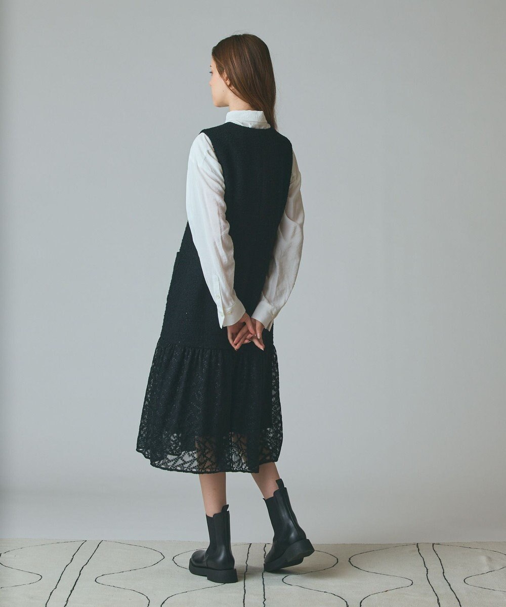 GRACE CONTINENTAL チュールコンビツイードワンピース 