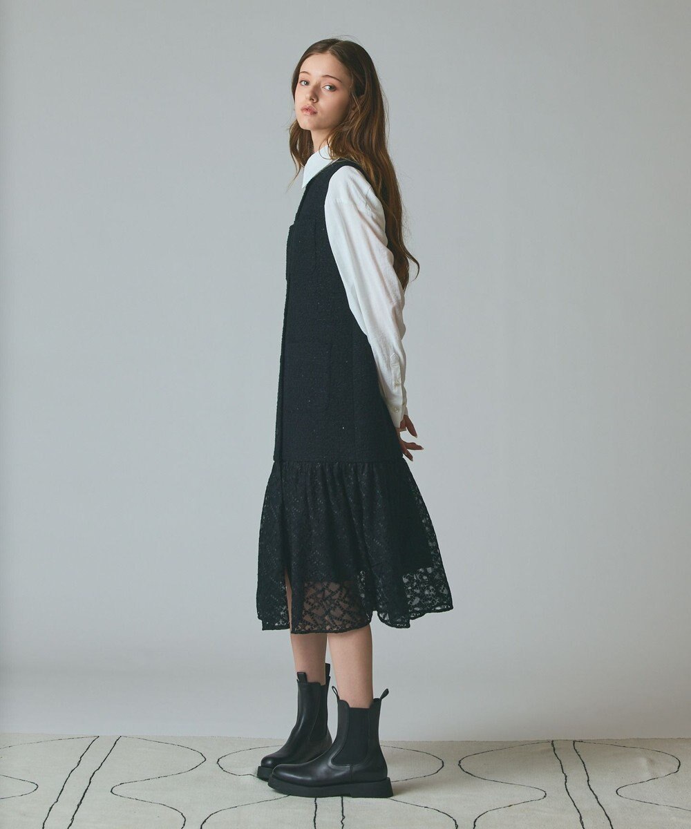 GRACE CONTINENTAL チュールコンビツイードワンピース 