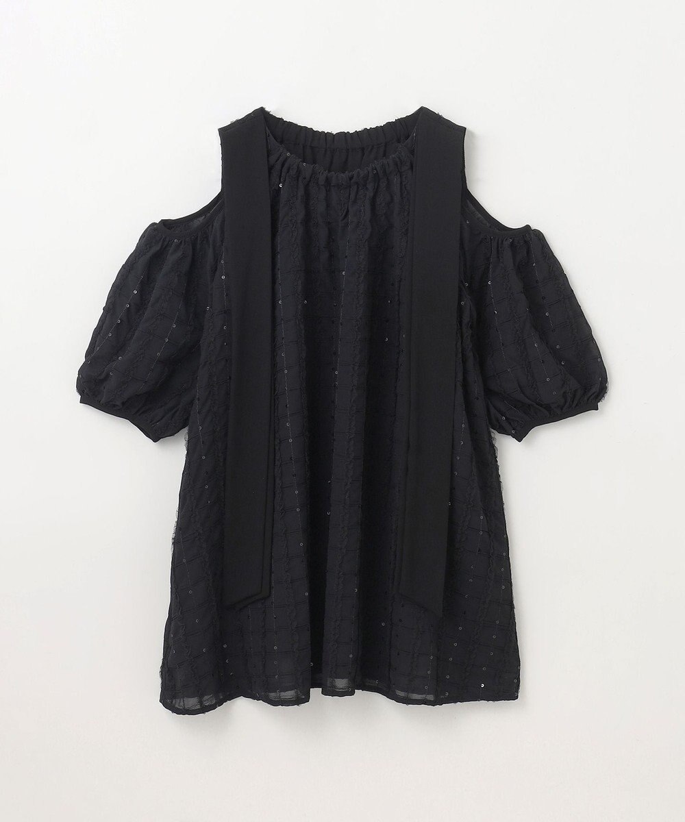 GRACE CONTINENTAL チュールフリルフレアトップ 