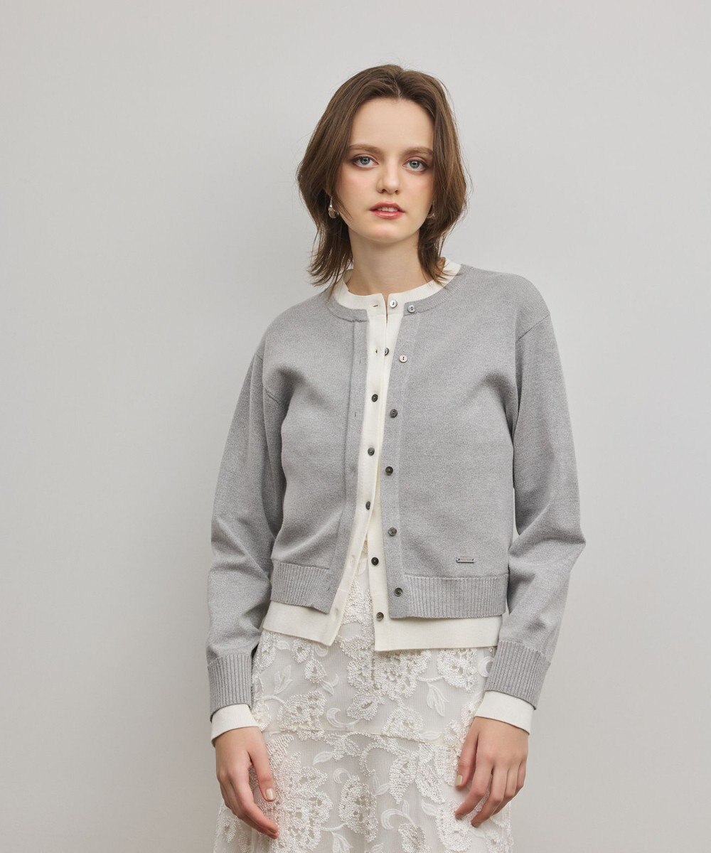 GRACE CONTINENTAL レイヤード風ニットカーディガン 
