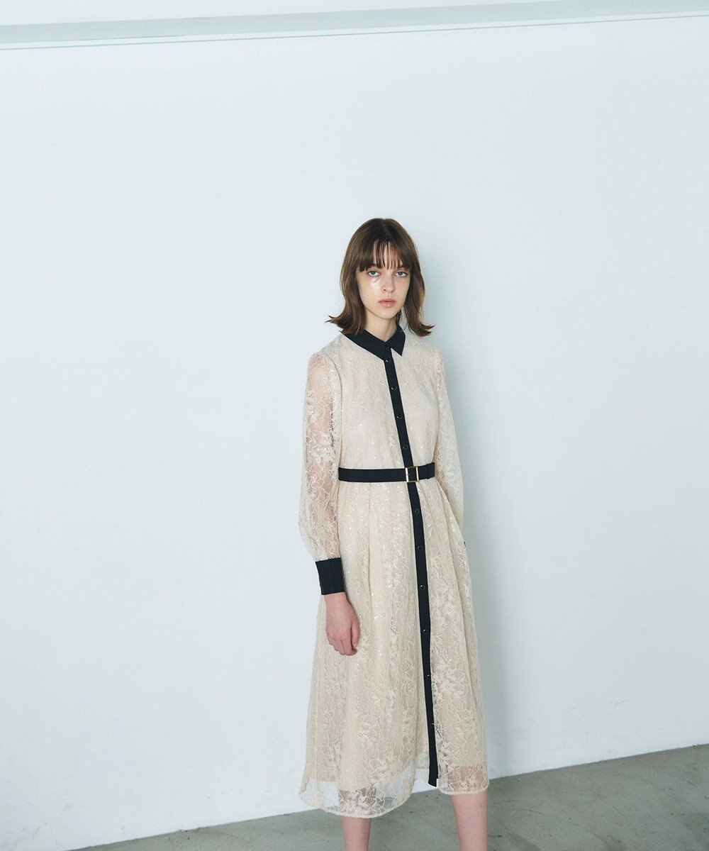 GRACE CONTINENTAL レーススパンコールワンピース 