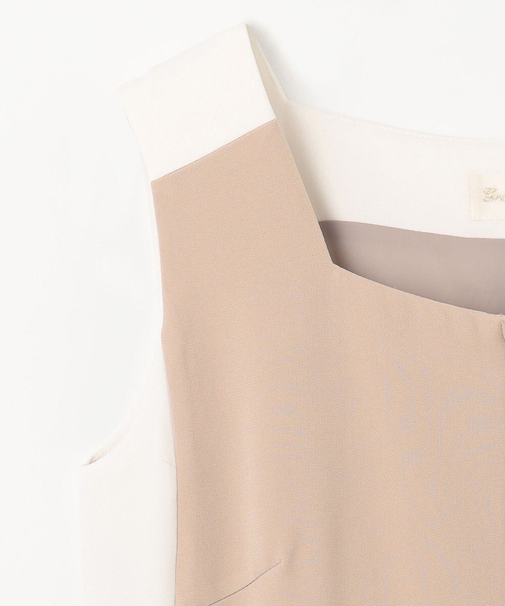 GRACE CONTINENTAL ラインバイカラードレス 