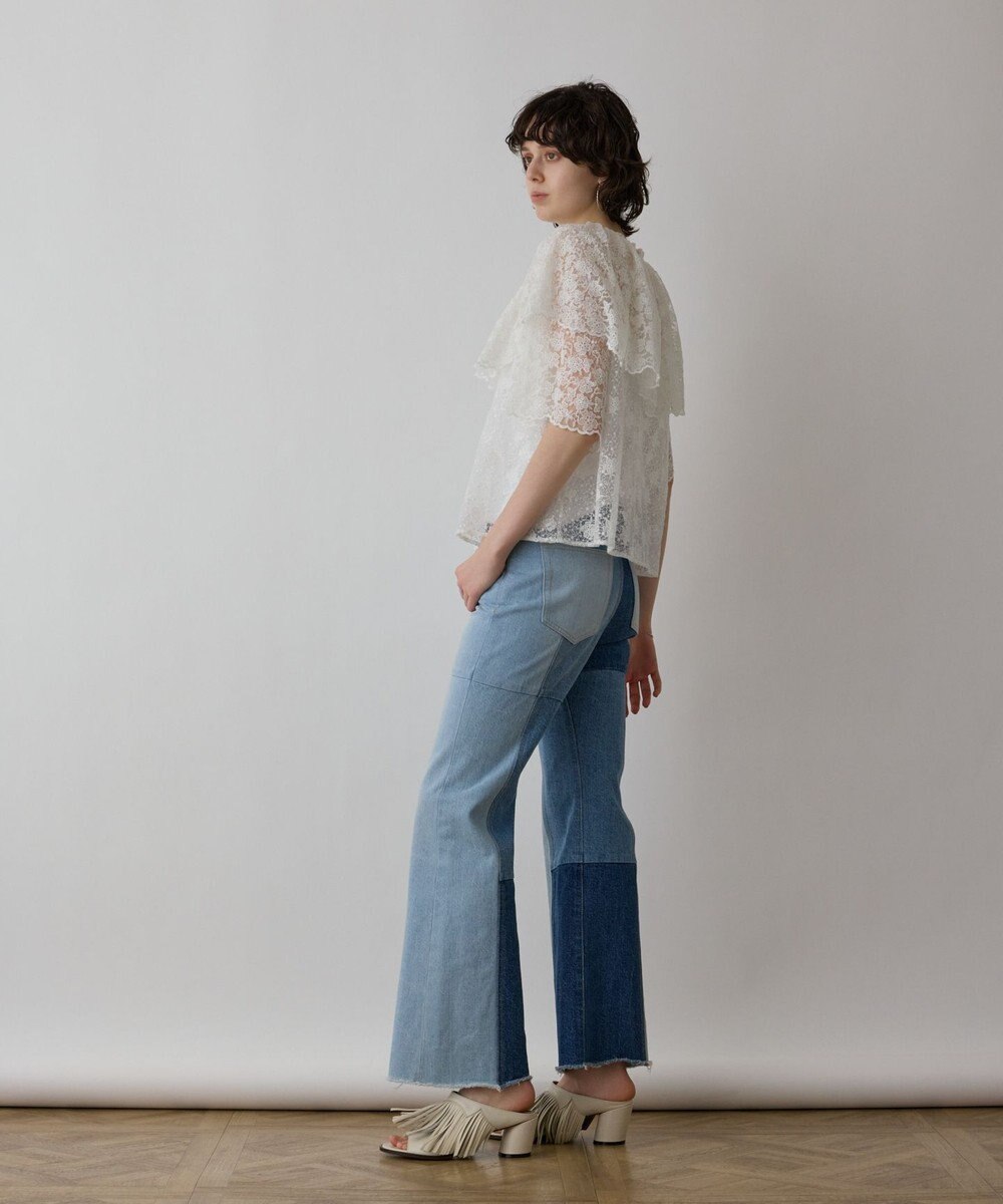 GRACE CONTINENTAL パッチワークデニムパンツ 