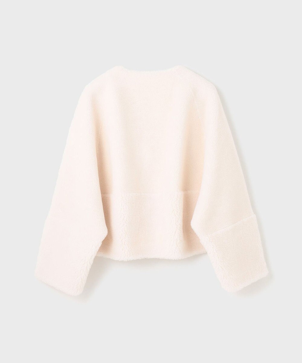 GRACE CONTINENTAL ノーカラーフェイクムートンジャケット 