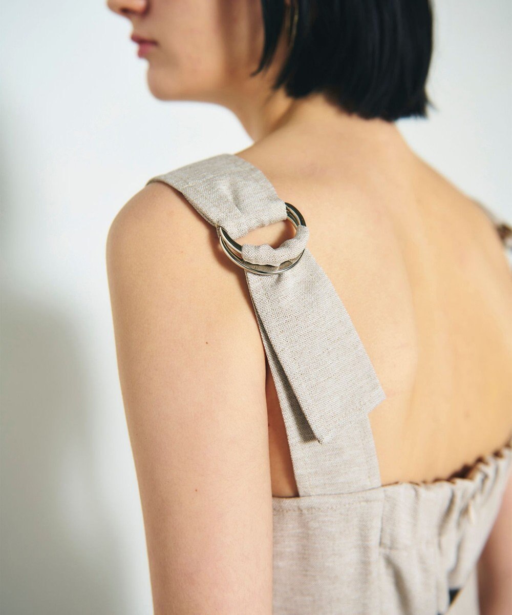 GRACE CONTINENTAL 麻調ベルトサロペット 