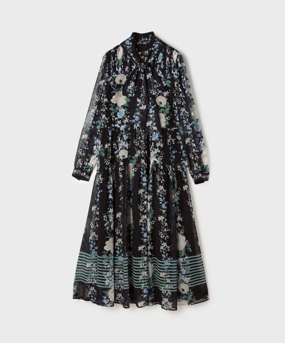 GRACE CONTINENTAL フラワープリントティアードワンピース 