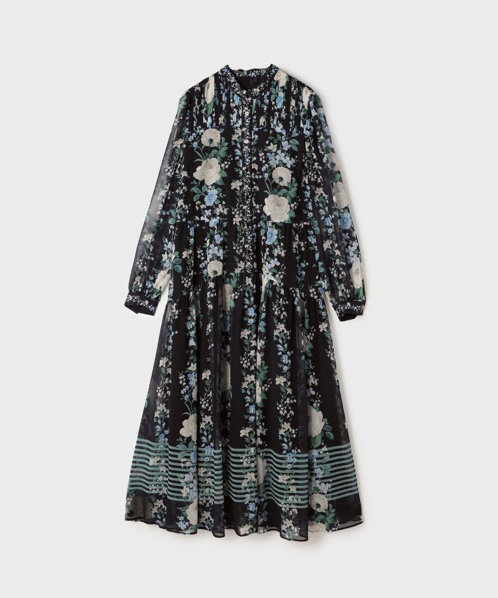 GRACE CONTINENTAL フラワープリントティアードワンピース 