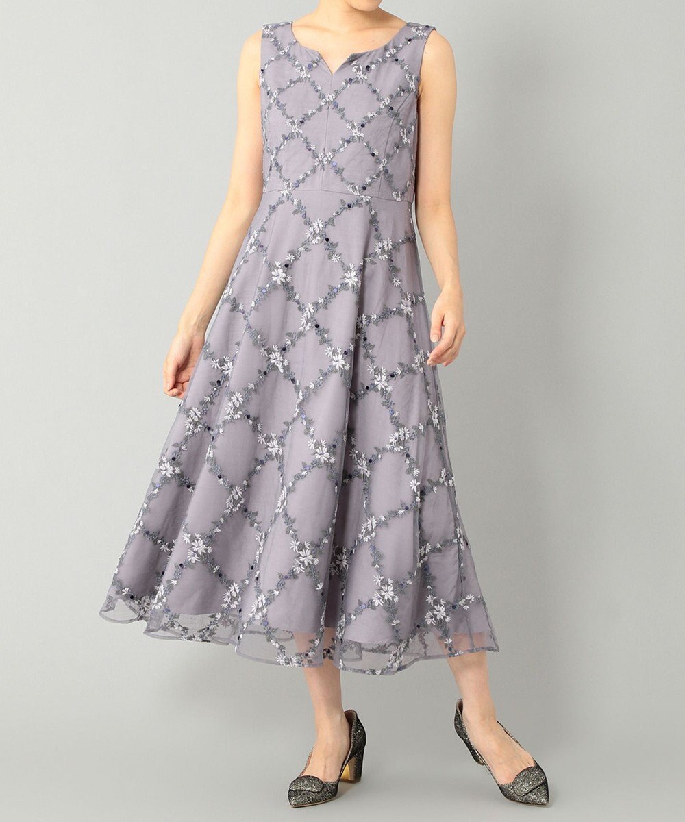 チェックフラワー刺繍ドレス Grace Continental Grace Continental グレースコンチネンタル 通販